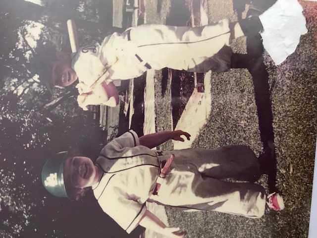 Patty with brother John, only 18 months my senior. Baseball runs through the generations